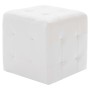 Puf 2 unidades cuero sintético blanco 30x30x30 cm