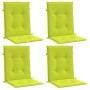 Cojín silla jardín respaldo bajo 4 uds tela Oxford verde claro