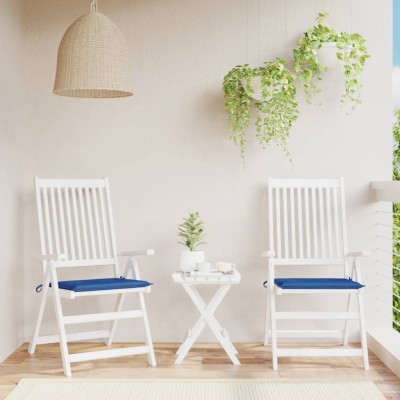 Cojines de silla de jardín 2 uds tela Oxford azul 40x40x3 cm