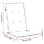 Cojín silla de jardín respaldo alto 6 uds tela gris 120x50x3 cm