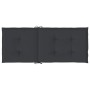 Cojín silla de jardín respaldo alto 6 uds tela negro 120x50x3cm