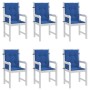 Cojín silla jardín respaldo bajo 6 uds tela Oxford azul