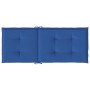 Cojín silla de jardín respaldo alto 6 uds tela azul 120x50x3 cm