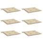 Cojines de silla de jardín 6 uds tela Oxford beige 40x40x3 cm