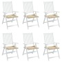 Cojines de silla de jardín 6 uds tela Oxford beige 40x40x3 cm