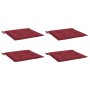 Cojines silla de jardín 4 uds tela Oxford rojo tinto 40x40x3 cm