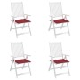 Cojines silla de jardín 4 uds tela Oxford rojo tinto 40x40x3 cm