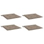 Cojines de silla de jardín 4 uds tela Oxford taupé 50x50x3 cm