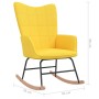 Silla mecedora de tela amarillo mostaza