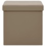 Taburetes de almacenaje plegables 2 uds capuchino PVC