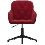 Silla de oficina giratoria de terciopelo rojo tinto