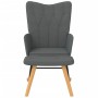 Silla mecedora con reposapiés tela gris oscuro