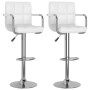 Taburetes de cocina 2 unidades cuero sintético blanco