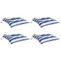 Cojines de silla 4 uds tela Oxford rayas azul blanco 50x50x7 cm