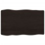 Tablero mesa madera tratada borde vivo marrón 80x50x(2-6) cm