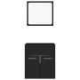 Conjunto de muebles de baño 2 pzas madera contrachapada negro
