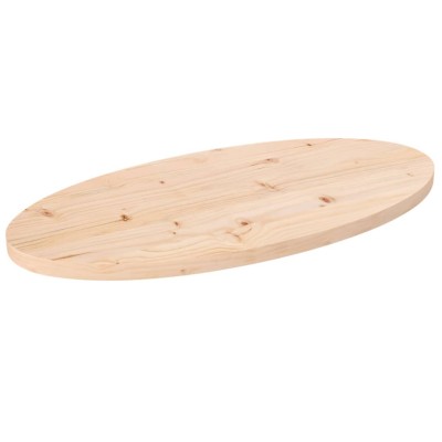 Tablero de mesa ovalado madera maciza de pino 80x40x2,5 cm