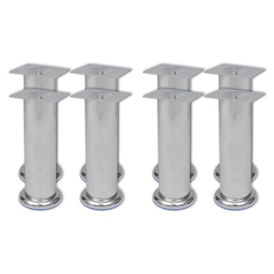 Patas de sofá 8 unidades redondas cromadas 180 mm