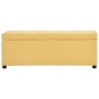 Banco con espacio de almacenaje 116 cm poliéster amarillo