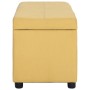 Banco con espacio de almacenaje 116 cm poliéster amarillo