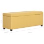 Banco con espacio de almacenaje 116 cm poliéster amarillo