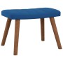 Silla mecedora con reposapiés terciopelo azul