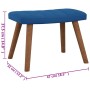 Silla mecedora con reposapiés terciopelo azul