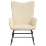 Silla mecedora de tela color crema