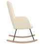 Silla mecedora de tela color crema
