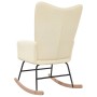Silla mecedora de tela color crema