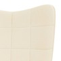 Silla mecedora de tela color crema