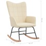 Silla mecedora de tela color crema