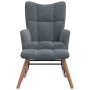 Silla mecedora con reposapiés terciopelo gris oscuro