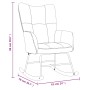 Silla mecedora con reposapiés terciopelo gris oscuro