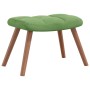 Silla mecedora con reposapiés terciopelo verde claro