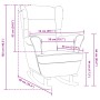 Silla mecedora con patas de madera de caucho terciopelo rojo