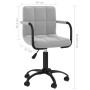 Silla de oficina giratoria de terciopelo gris claro