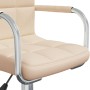Silla de oficina giratoria de tela color crema