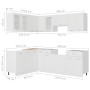 Juego muebles de cocina 11 piezas madera ingeniería blanco