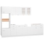 Juego de muebles de cocina 7 piezas madera de ingeniería blanco