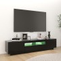 Mueble para TV con luces LED negro 180x35x40 cm