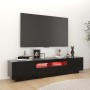 Mueble para TV con luces LED negro 180x35x40 cm