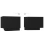 Mueble para TV con luces LED negro 260x35x40 cm