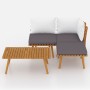 Muebles de jardín 4 piezas con cojines madera maciza de acacia