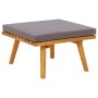 Muebles de jardín 4 piezas con cojines madera maciza de acacia
