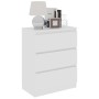 Aparador de madera contrachapada blanco 60x35x76 cm