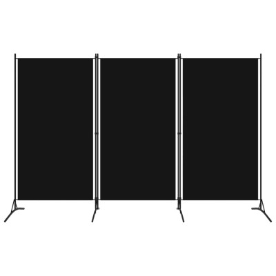 Biombo divisor de 3 paneles negro 260x180 cm