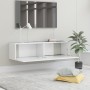 Mueble de TV madera de ingeniería blanco 120x30x30 cm