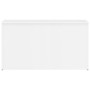 Baúl almacenaje madera contrachapada blanco brillo 84x42x46 cm