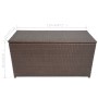 Caja de almacenaje jardín ratán sintético marrón 120x50x60 cm